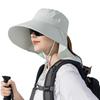 Big Eaves Shawl Sunscreen Hat European and American Bucket Hat Fashion Sun Hat Summer Outdoor Hat with Ponytail Hole Women