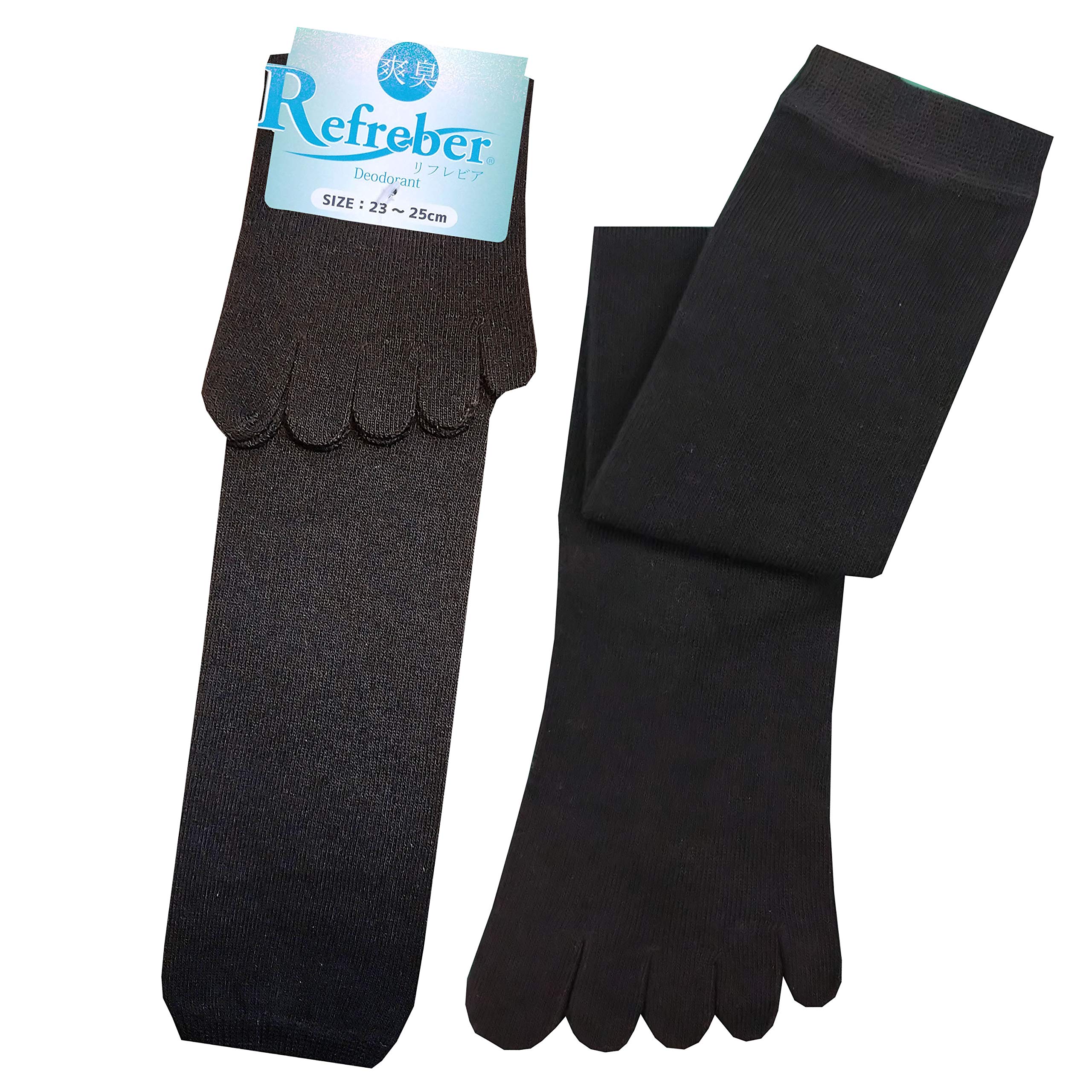 

Applause of Simple Black Knee Socks for Refreber [Set 6] Five-Toe Women, Deodorizing, чёрный