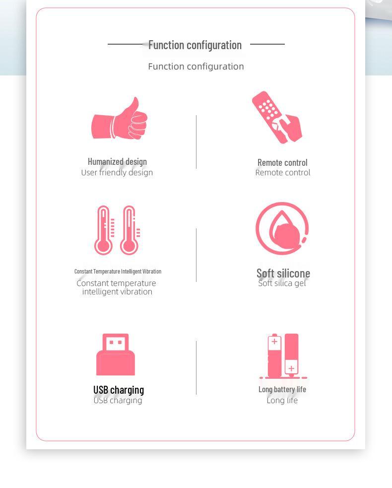 Rechargeable Red & Blue Light Wireless Vibration Breast Enhancement Massager