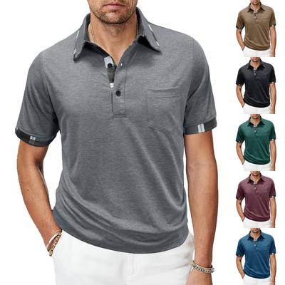 Men's Color Botton Short Sleeve Top Men's Casual Fashion Shirt