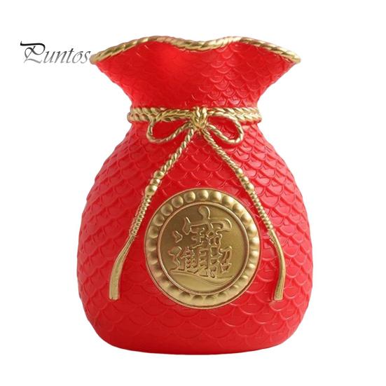 

Ваза для счастливого мешка, ваза для цветов, центральный элемент стола, статуэтка для спальни, офиса, китайский Новый год, декор красный