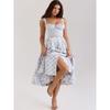 Sea Salt Flavor Summer House Same Style Fresh Sweet Temperament Elegant Waist Hugging Lace-up Design Sense Sling Dress