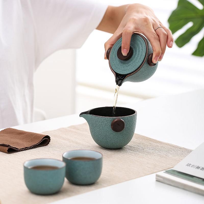 Portable Travel Tea Set Kung Fu Ceramics Teapot