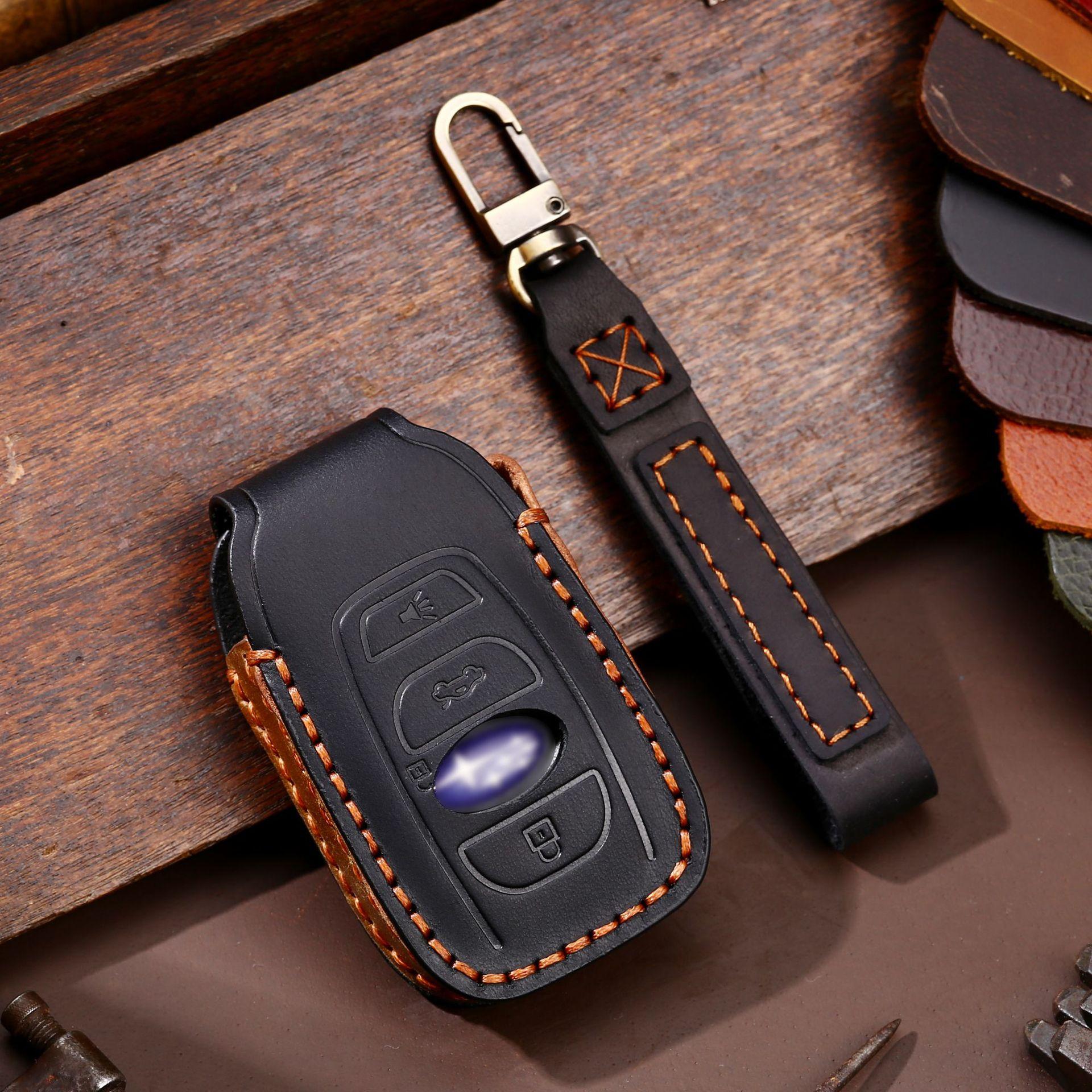 

Crazy horse leather key case is suitable for Subaru key case subaru high-end car key case protective case