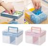 Clear Craft Stackable Storage Box with Storage Tray Storage Container for Storing Stationery Sewing Teaching Aid