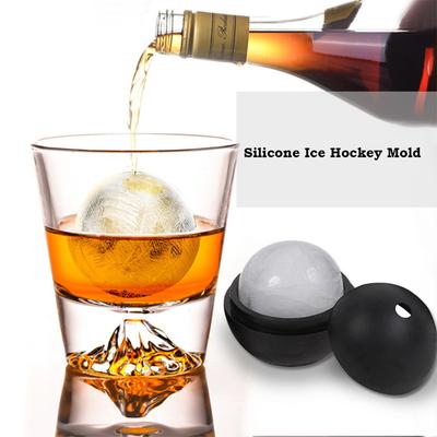 1pcs Black Bar Tool Silicone Ice Hockey Mold DIY Round Ice Ball Maker Sphere Ice Cube Mold Party