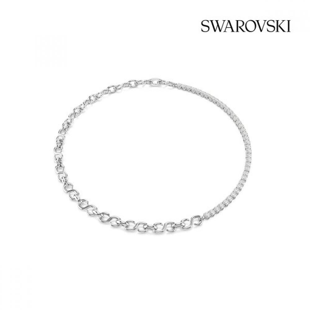 Swarovski Unisex Tennis Rhodium Necklace 5747732
