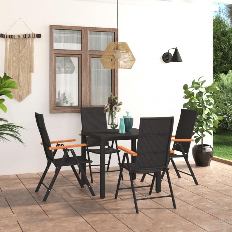 Day and Night - Day and Night 5-piece Garden Dining Set Black and Brown