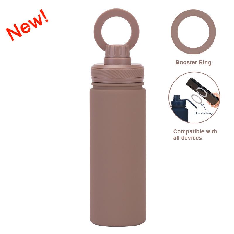 Sportwasserflasche aus Edelstahl, Weithals, tragbar, magnetischer Wasserbecher, Outdoor-Sport-Thermosbecher