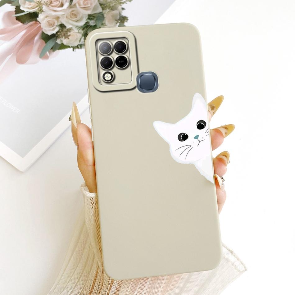 For Infinix Hot 10T 10S NFC 10i X659B X658E X689 X689C Cute Cat Flower Butterfly Cartoon Shockproof Soft Silicone Phone Case