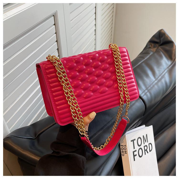 Trendy Minimalist Crossbody Bag For Women 2023 Summer New Casual Shoulder Bag With Quilted Chains
