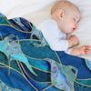 Patchwork Manta Rays In Sapphire and Turquoise Blue Throw Blanket for Winter Moving Single Extra Large Throw Blankets