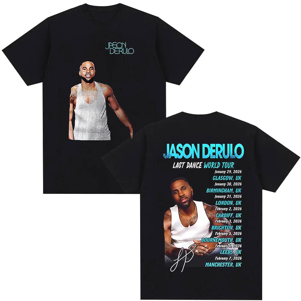 Jason Derulo Last Dance World Tour 2026 Merch Tshirt Summer Mens Hip Hop Retro Tshirt 100 Cotton Tshirt Street Wear Y2K S