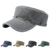 Star-black Flat-top Hat, Middle-aged and Elderly Summer Sun Protection Hat, Men's British Vintage Navy Hat, Face-enhancing Duckbill Cap