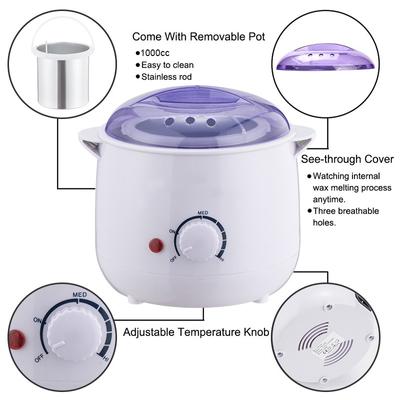 Upgraded 1000cc Wax Heater Portable Electric Depilatory Wax Warmer Hair Removal Machine Paraffin Melts Pot for Salon Spa Beauty