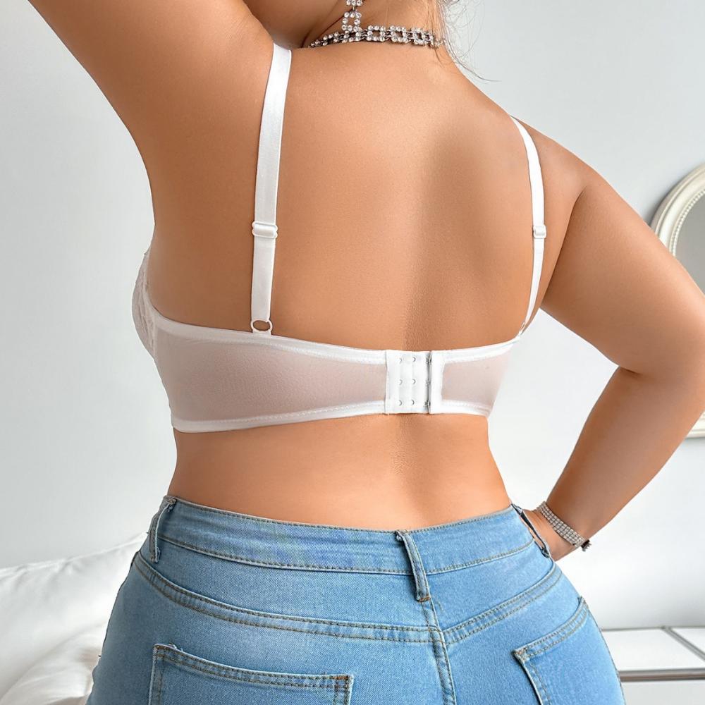 Sutiã Tamanho Europeu Seios Grandes Renda Vazada Feminino Bojo Fino Recolhido Plus Size Aro de Aço DE