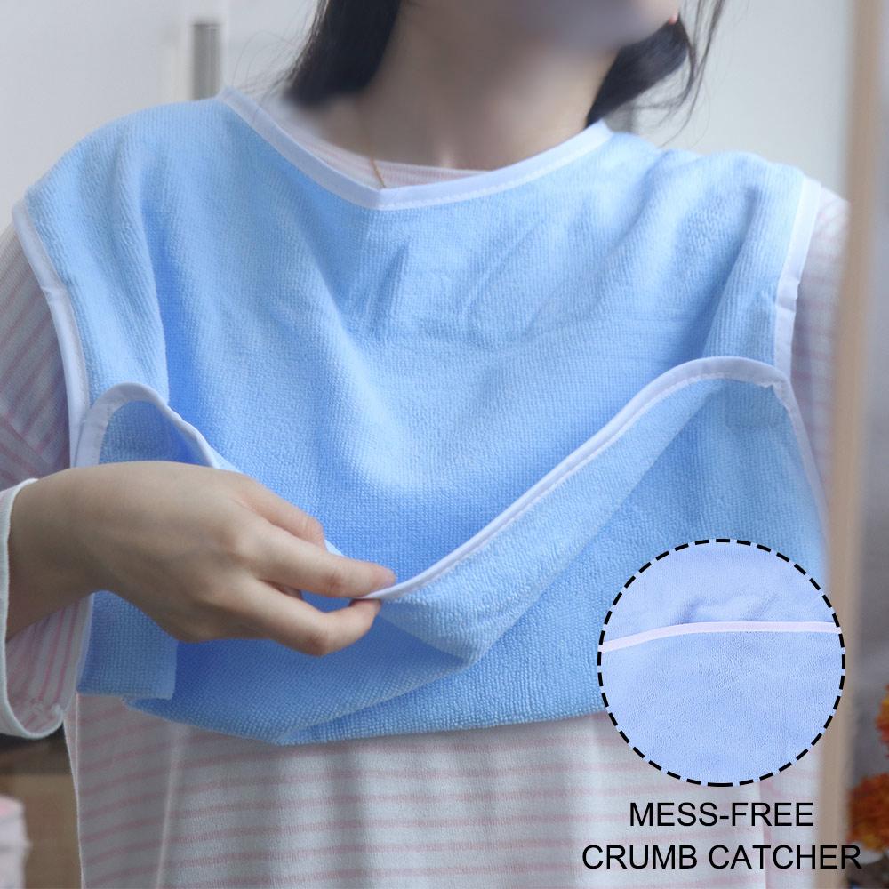 

Waterproof Senior Citizens Bibs Pocket Style Saliva Towel Rice Pocket Bib Feeding Nursing without Pocket Style