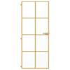 vidaXL Interior Door Slim Golden 83 X 201.5 Cm Tempered Glass and Aluminum