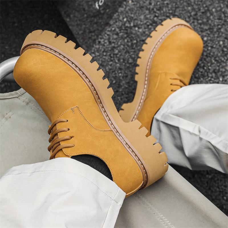 Werkzeugschuhe Herren Frühling neue amerikanische britische Low-Top Martinsschuhe Herren vielseitige Freizeitschuhe Rhabarberschuhe 1035-J