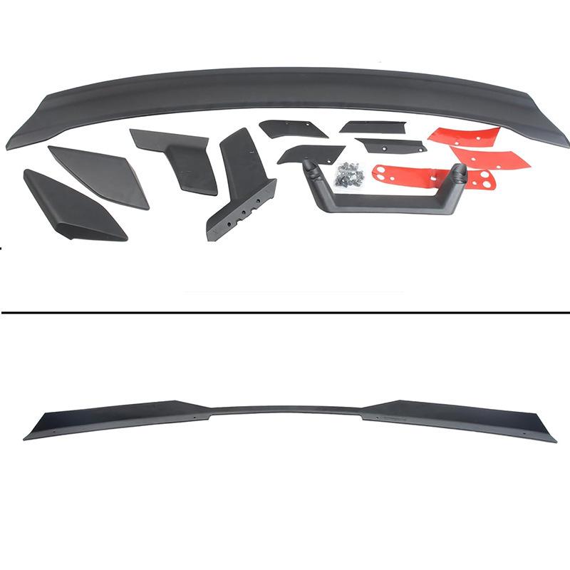 24+ Mustang S650 Rear Spoiler: Black Horse R Track Version
