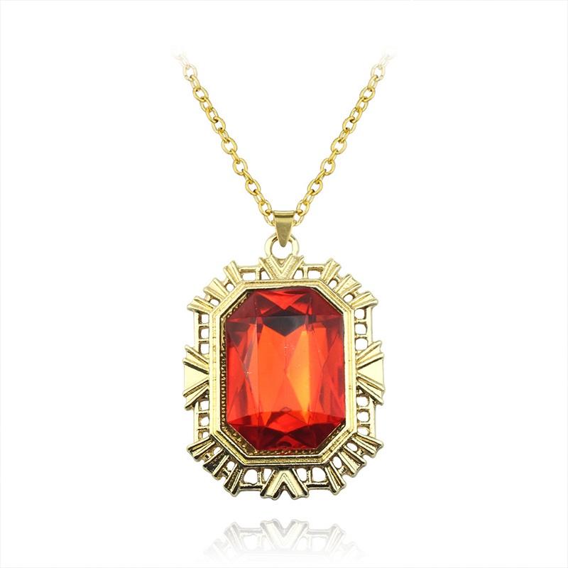 Same The Sandman Ruby Necklace Square Pendant Cos Props Birthday Christmas Gift