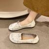 Fashion Green Moccasins White Shoes for Women Low Heel Elegant Woman Flats Dress Fashionable Cheap Clearance Y2k Price Social Wholesale