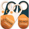 5pcs Colored paper double-sided Do Not Disturb and Welcome Knock signs for hotel door handles, perfect as a holiday gift.