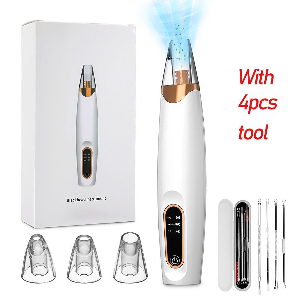 Electric Blackhead Remover Cleanser Facial Skin Care Vacuum Acne Removal For Deep Facial Pores 3 Head Blackhead Suction Tool