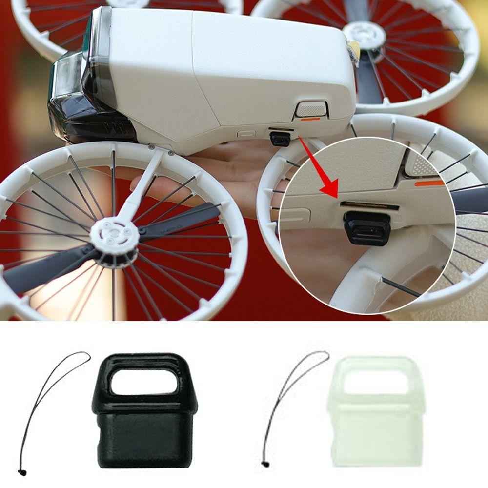 

Dust-proof Battery Port Dust Plug with Lanyard Protective Cover for DJI Flip Accessories Black 3pcs
