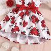 Girls' Vintage Rose Holiday Dress Summer Kids' Camisole Dress