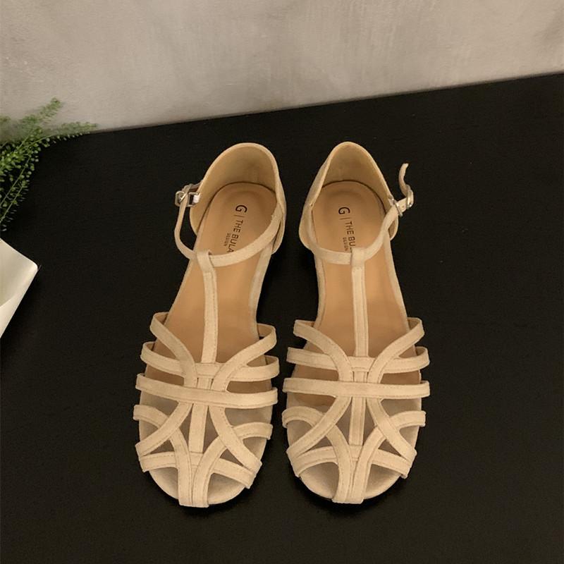 

Fashion Bailamos Summer Brand Women Sandals Soft Flat Heel Dress Slingback Shoes Fashion Narrow Band Ladies Close Toe Sandal Shoes Mujer 39 хаки