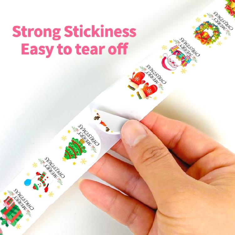 500Pcs Christmas Wrapping Labels for Packaging 1Inch Christmas Decorative Sticker for Seal Envelope Card Box Wrapping