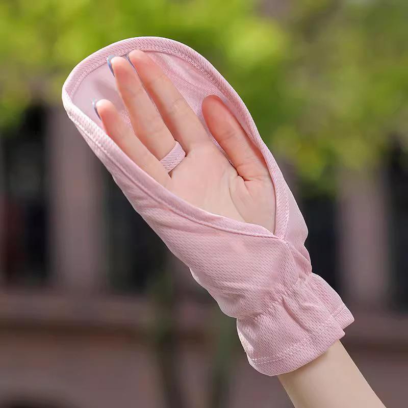 1Pair Summer Open-Fingered Short Sunscreen Gloves For Women Thin Driving Outdoor Riding Gloves Sun Protection Gloves Gifts