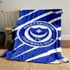 Portsmouth FC Logo Blanket Design Patterned Blanket, Flannel, Suitable for All Seasons, Home Decor, Warm and Cozy