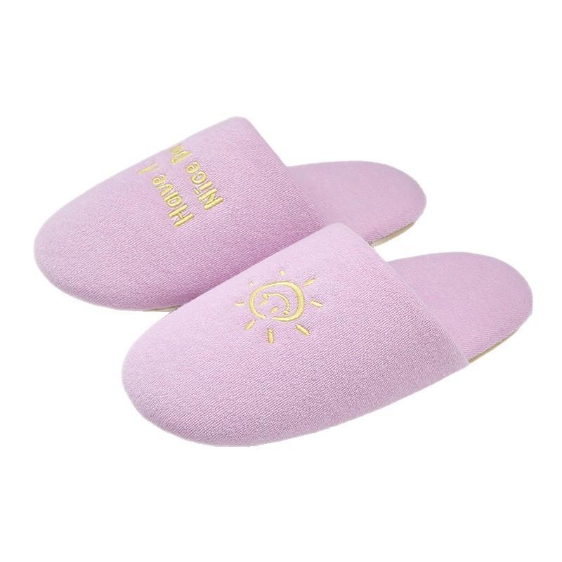 Home silent slippers autumn and winter indoor non-slip silent floor couple simple warm cotton slippers