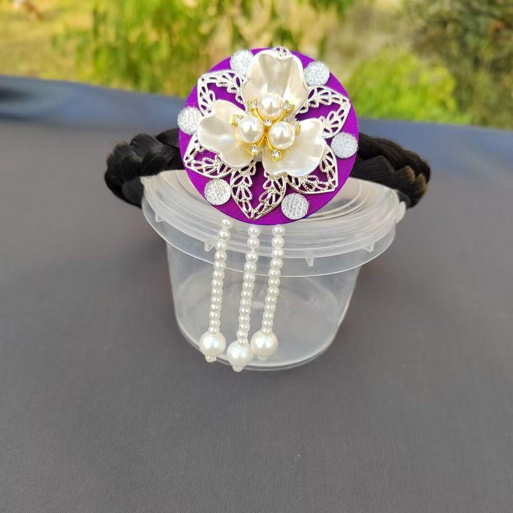 Pearl Korean Headband Flower Stage Dance Hair Hoop Classical Hanbok Hairband  Performance