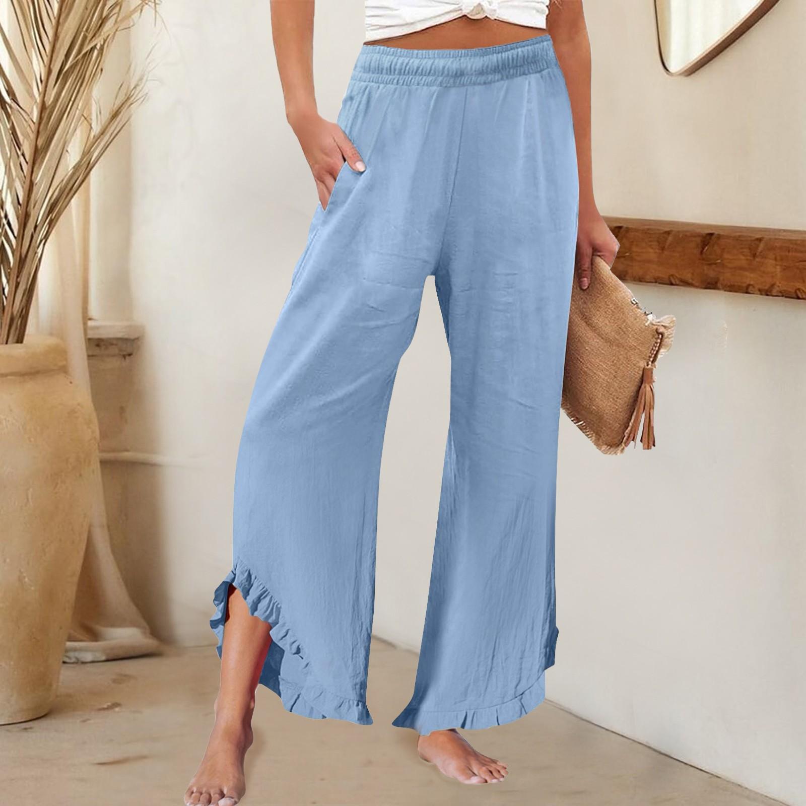 

Жіночі штани з кишенями, ділові робочі повсякденні штани, легкі повсякденні вільні штани S