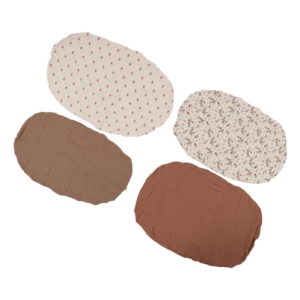 Pachet de 2 Cearșafuri pentru Coșuleț Moale Respirabil Husă Ajustată pentru Saltea Coșuleț Bebeluș Potrivire Universală