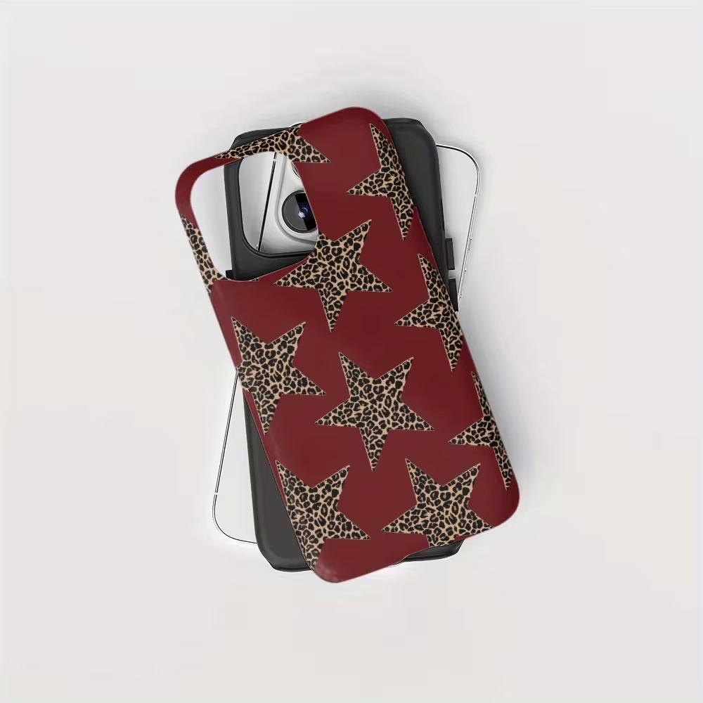 American retro leopard print pentagram film mobile phone case custom iPhone11promax double-layer anti-drop case