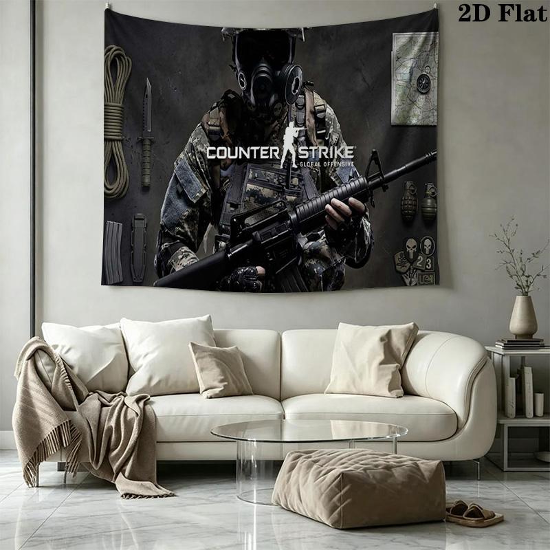 csgo Wall Tapestry Aesthetic Wall Hanging Printed Fabric Blanket Decorative Tapestries for Bedroom Living Room Home Decor