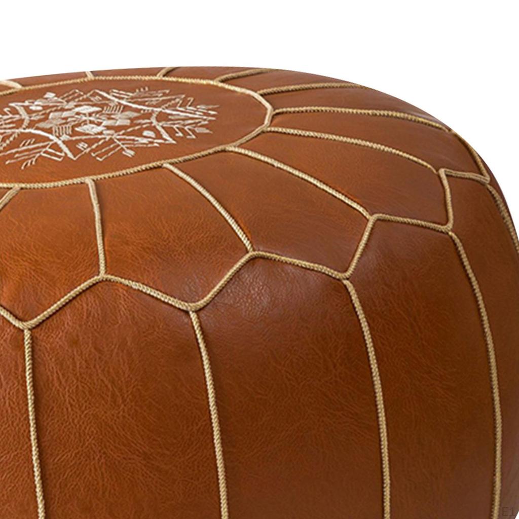 Handwoven Pouf Ottoman for Home Decor