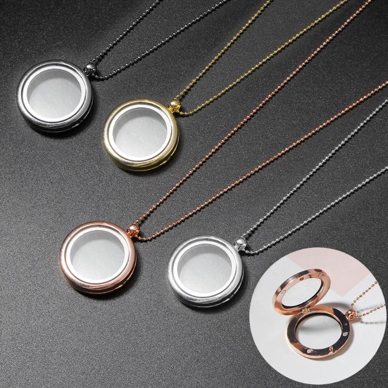 Locket Necklace Diy Floating Round Locket Pendant Live Floating Memory Necklace Suitable for Women's Friendship Necklace