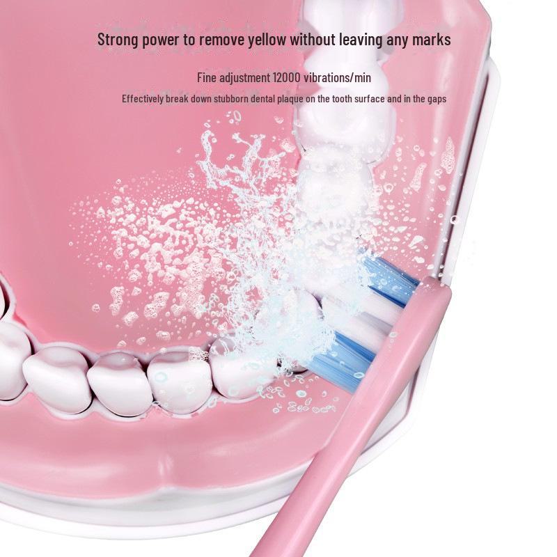 S28 Sonic Electric Toothbrush with Soft Bristles - Battery Powered Silicone Toothbrush for Adults