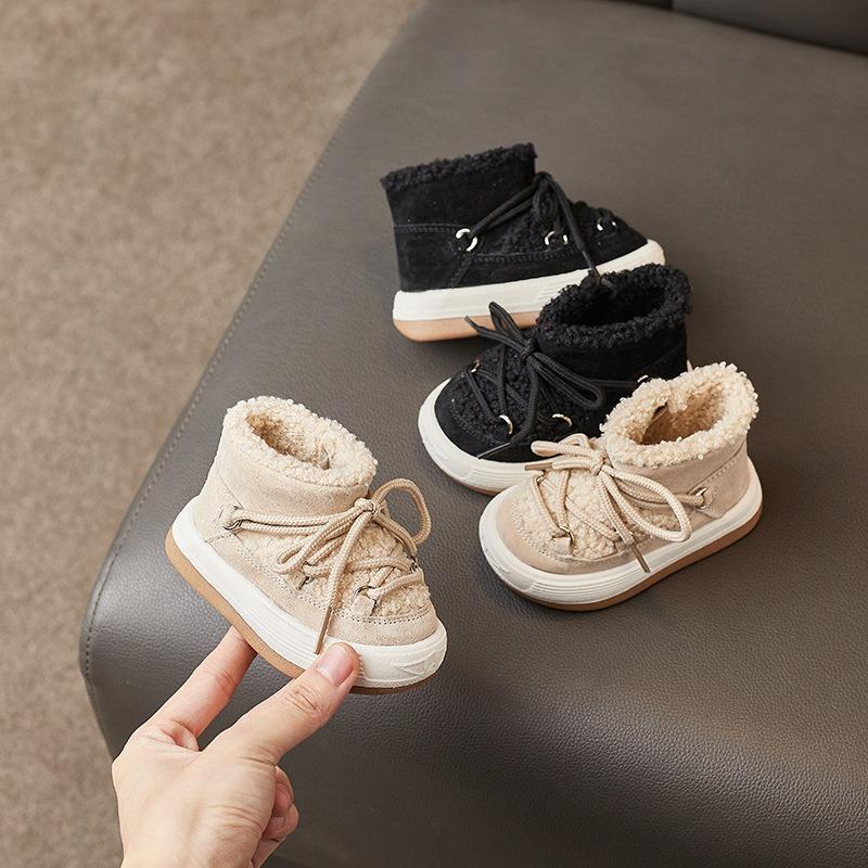 Baby Baumwollschuhe Winter Baby Kleinkindschuhe Jungen und Kinder gefüttert verdickte Schneestiefel Damen High-Top warme Schuhe
