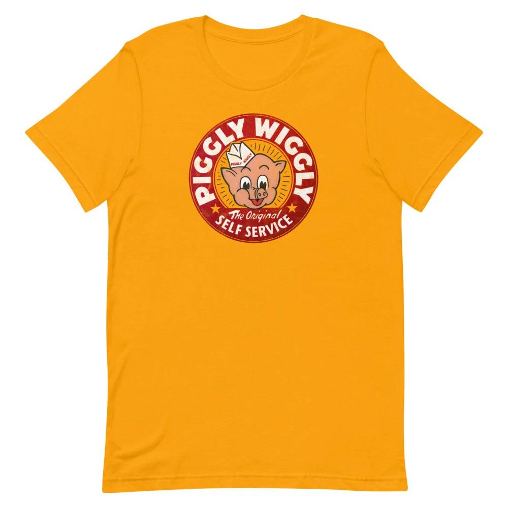 

PIGGLY WIGGLY Gold Vintage Style Graphic Tee Shirt Unisex t-shirt M
