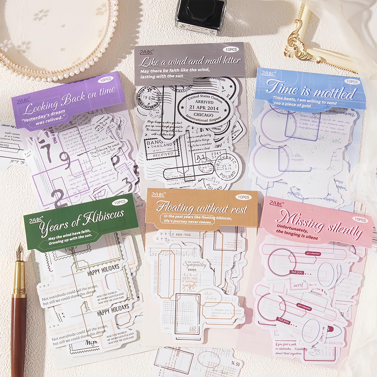 

Ta Merry Sticker Collage Large Assorted English Cute Retro Stylish Cute Smartphone Deco Korean Classic Vintage Collage Stickers Materials, Capacity,