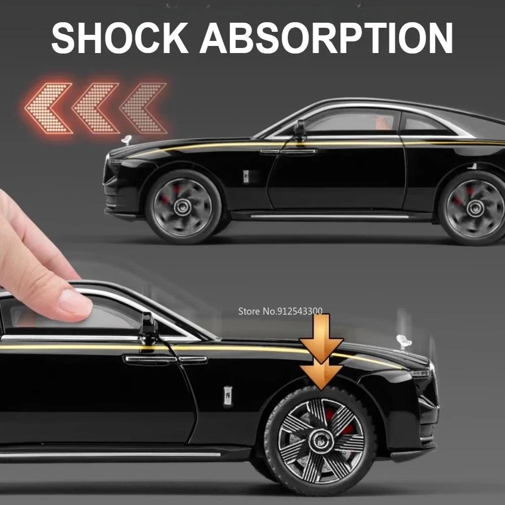 1:24 Scale Spectre Phantom Car Model Toy Diecast Metal Light Music Starry Sky Top Shock Absorption Vehicle for Boys Gifts