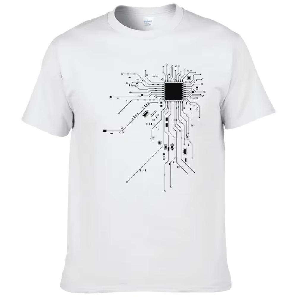 CPU Prozessor Schaltplan T-Shirt 2023 Herren Sommer Baumwoll-T-Shirt Herren Lustige Oberteile Mode Marken-Tees #303