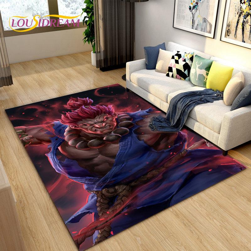Street Fighter Retro Game Gamer Area Rug,Carpet Rug for Living Room Bedroom Sofa Doormat Decoration, Kid Play Non-slip Floor Mat