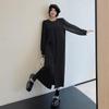 Long Sleeve Plus Size  Black Vintage New In Dresses for Women Casual Loose Spring Autumn Winter Dress